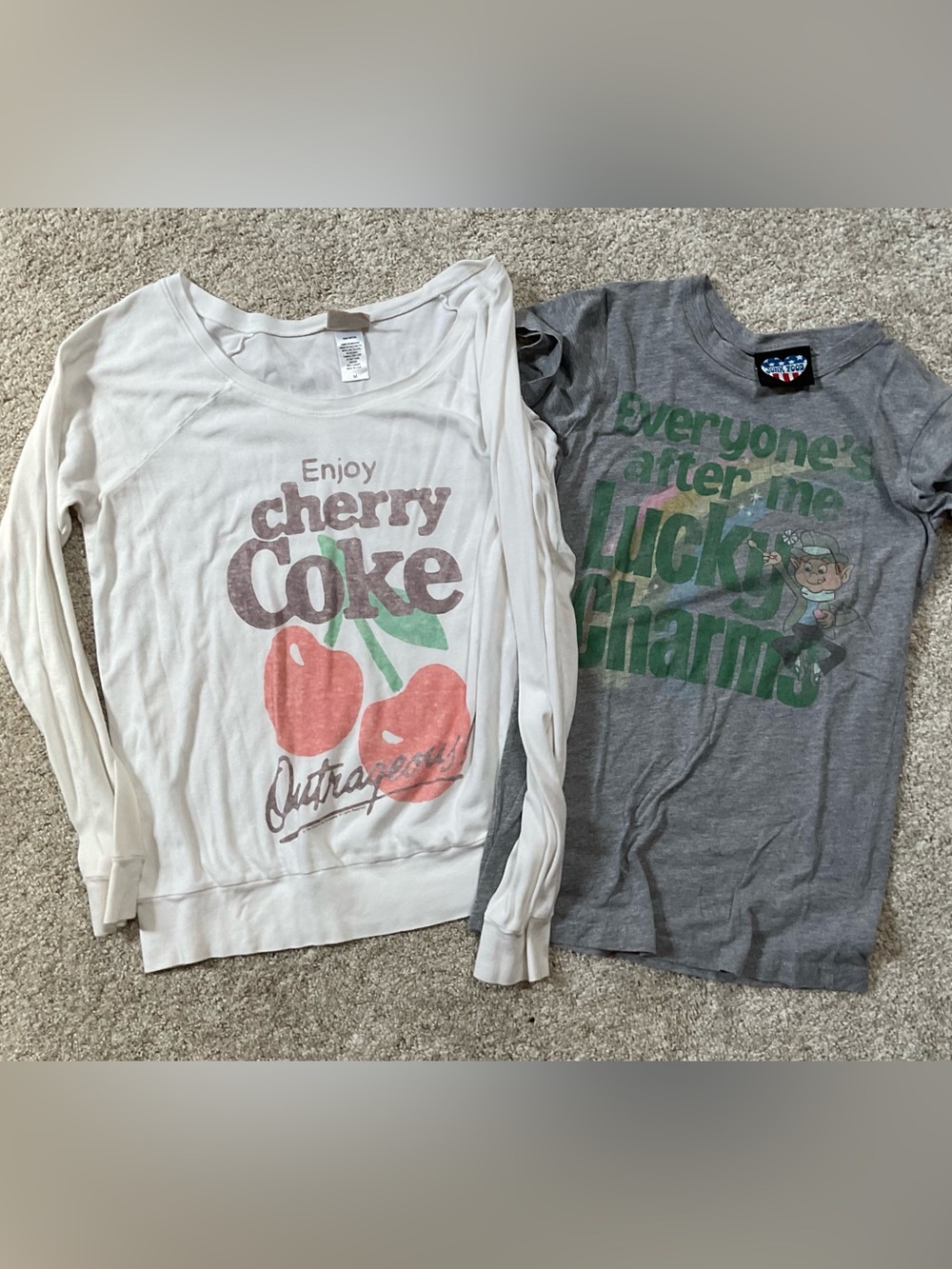 Junk Food Clothing White Cherry Coke Long Sleeve Tee S/M